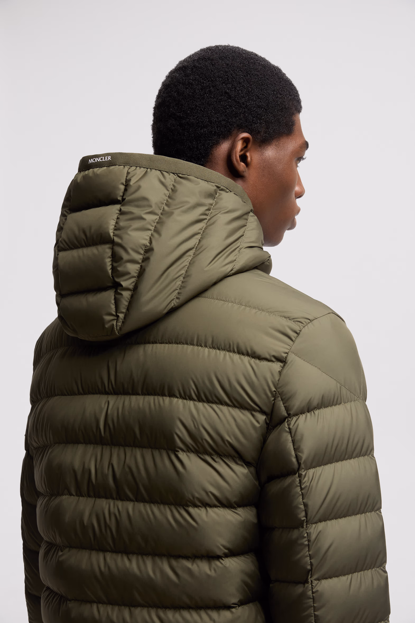 Galion Hooded Short Down Jacket Men Olive Green Moncler 6